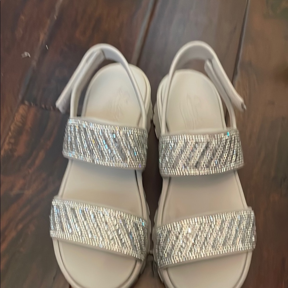 Silver Beaded Skechers Sandals